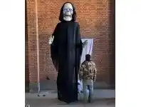 The Party People Shop Animated Decoration - Black Hooded Skeleton 3.6 m offer