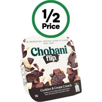 Woolworths Chobani flip yogurt 140g – from the fridge offer