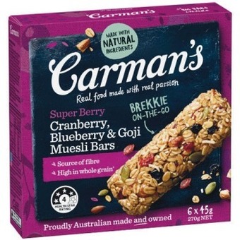 Woolworths Carman’s muesli bars 110-270g pk 5/6 offer