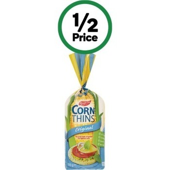 Woolworths Real foods corn thins 125-150g offer