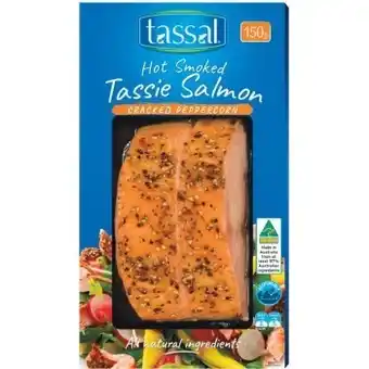 Woolworths Tassal hot smoked salmon natural or pepper 150g offer