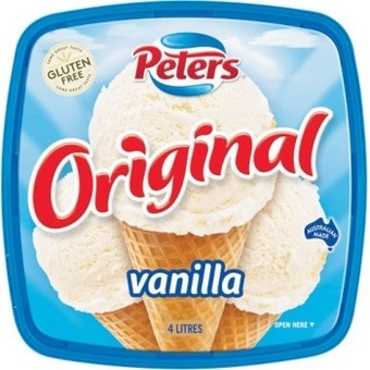 Woolworths Peters original ice cream tub 4 litre – from the freezer offer
