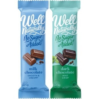 Woolworths Well naturally no added sugar chocolate 35-45g – from the health food aisle offer
