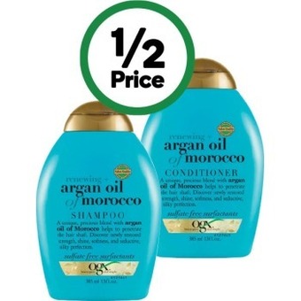 Woolworths Ogx shampoo or conditioner 385ml offer