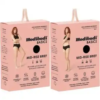 Coles Modibodi reusable period, pee & leak- proof mid-rise brief underwear 1 pack offer