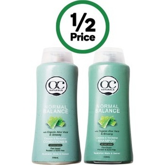 Woolworths Oc naturals shampoo or conditioner 725ml offer