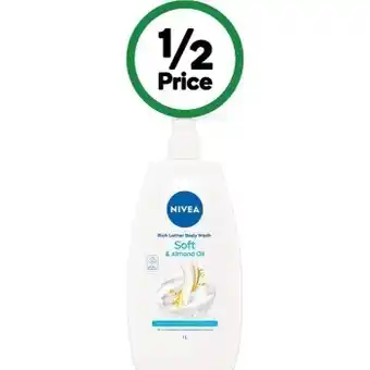 Woolworths Nivea shower gel body wash 1 litre offer