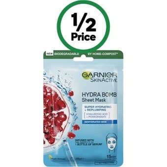 Woolworths Garnier hydra bomb tissue face mask offer