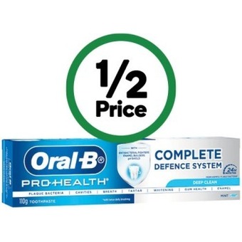 Woolworths Oral-b pro-health toothpaste 110g offer