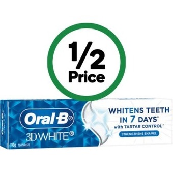 Woolworths Oral-b 3d white toothpaste 110g offer