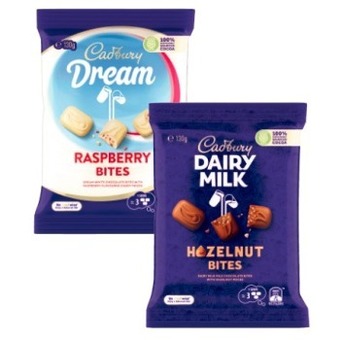 Coles Cadbury or europe bitesize 110g-150g or pascall choc bites 160g-185g offer