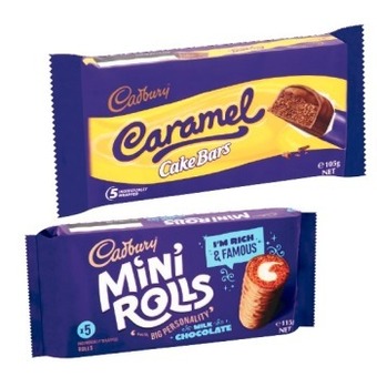 Coles Cadbury cake bars or rolls 105g-130g offer