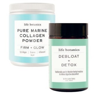 Coles Life botanics debloat & detox 60 pack or pure marine collagen powder unflavoured 150g offer