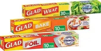 IGA Glad Foil 30cm×10m, Wrap 33cm×30m or Bake & Cooking Paper 30cm×10m offer