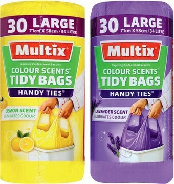 IGA Multix Colour Scents Tidy Bags with Handles 30 Pack Selected Varieties offer