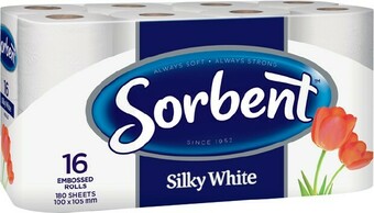 IGA Sorbent Silky White Toilet Rolls 16 Pack offer