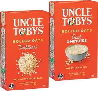 IGA Uncle Tobys Traditional or Quick Oats 500g offer