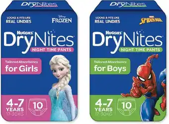 IGA Huggies DryNites Pyjama Pants 9-11 Pack Selected Varieties offer