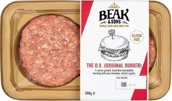 IGA Beak & Sons The O.B. (Original Burger) 500g offer