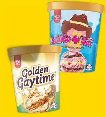 IGA Streets Paddle Pop Rainbow, Choc Banana, Bubble O'Bill or Golden Gaytime 1 Litre offer