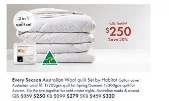 Pillow Talk Every season australian wool quilt set by habitat offer
