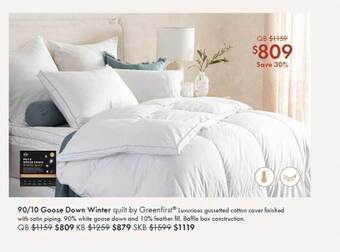 Pillow Talk 90.10 goose down winter quilt by greenfirst offer