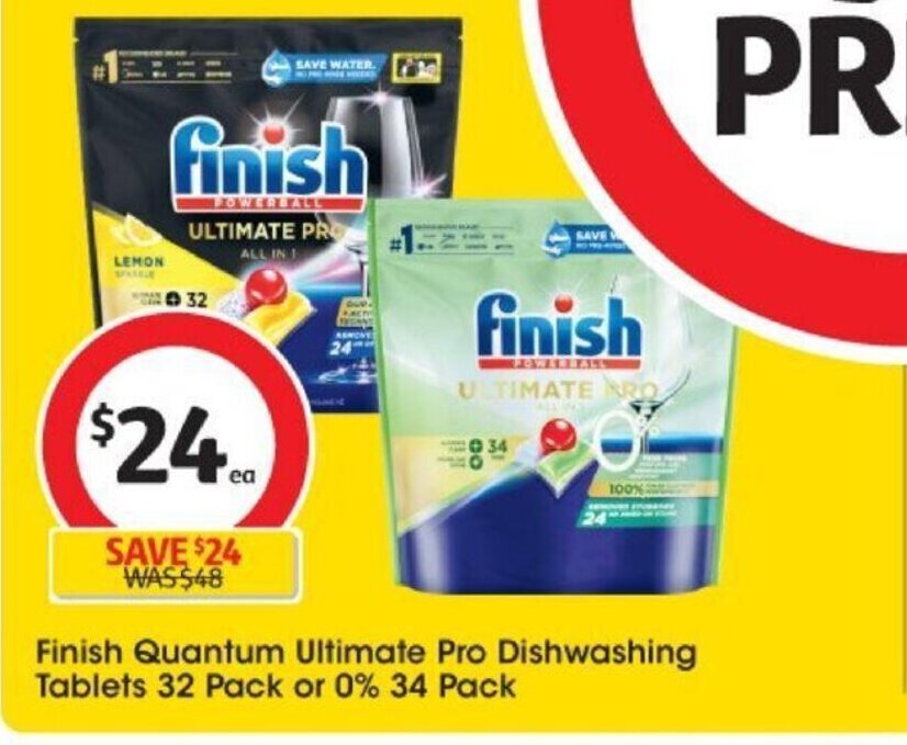 Finish Quantum Ultimate Pro Dishwashing Tablets 32 Packs or 0 34 Pack