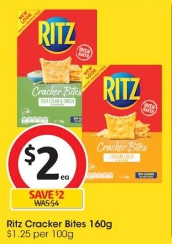 Coles Ritz Cracker Bites 160g offer