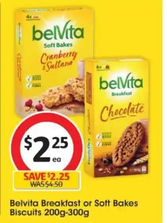 Coles Belvita Breakfast or Soft Bakes Biscuits 200-300g offer