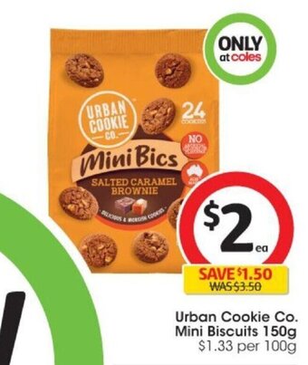 Coles Urban Cookie Co. Mini Biscuits 150g offer