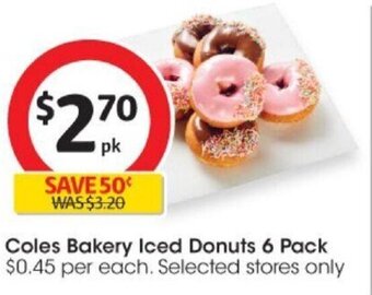 Coles Coles Bakery Iced Donuts 6 Pack offer