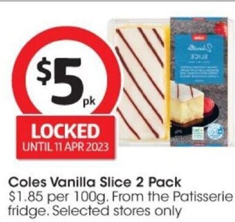 Coles Coles Vanilla Slice 2 Pack offer
