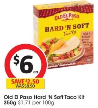 Coles Old El Paso Hard 'N Soft Taco Kit 350g offer