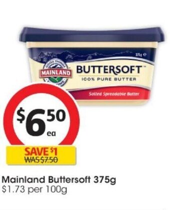 Coles Mainland Buttersoft 375g offer