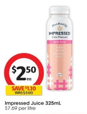 Coles Impressed Juice 325ml offer