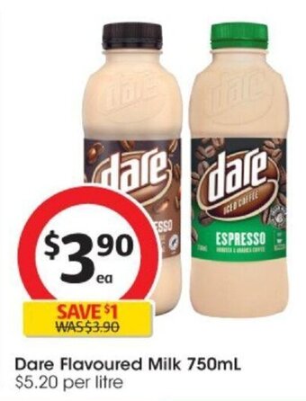 Coles Dare Flavoured Milk 750ml offer