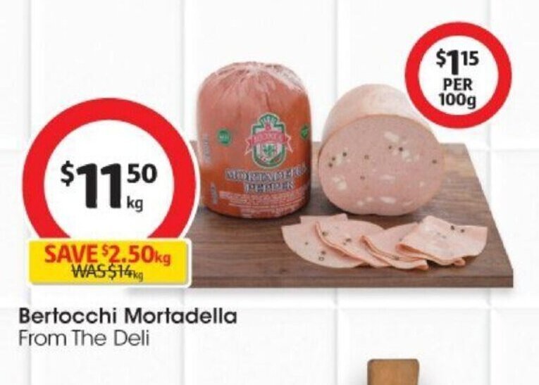 Bertocchi Mortadella offer at Coles