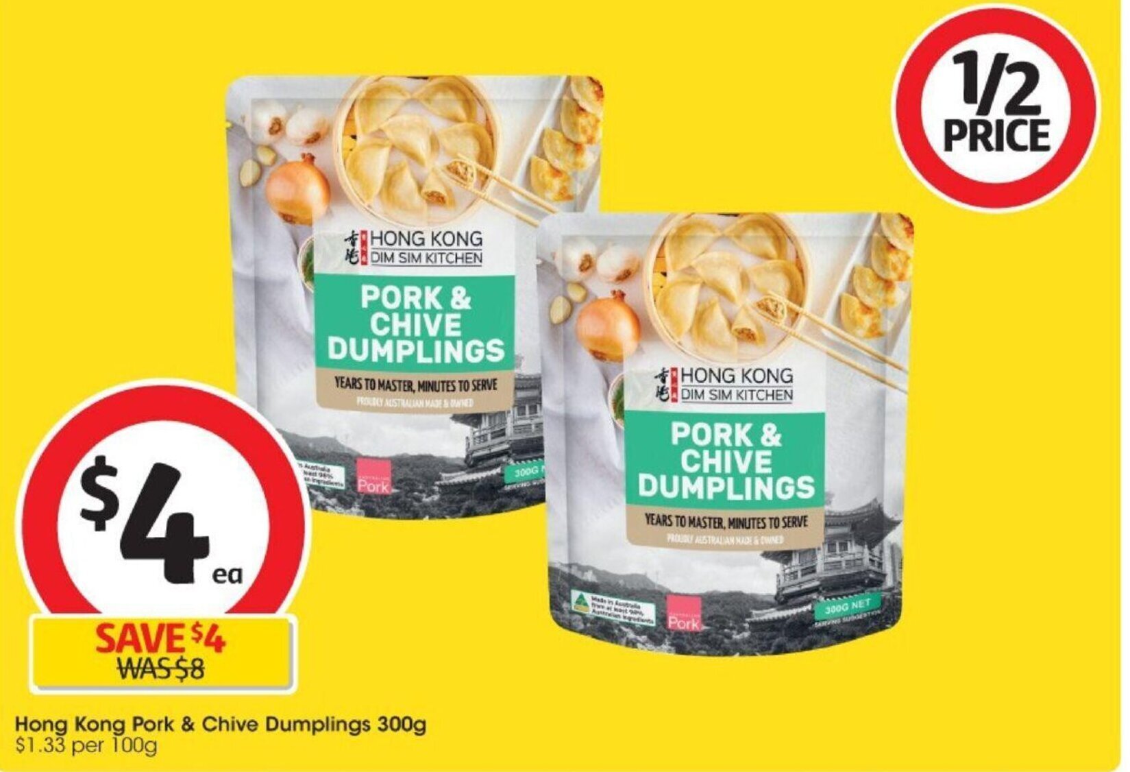 Hong Kong Pork & Chive Dumplings 300g offer at Coles