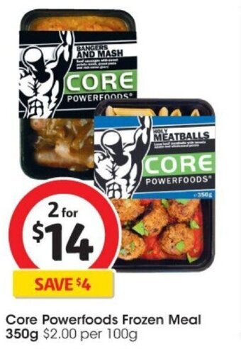 Coles Core Powerfoods Frozen Meal 350g offer