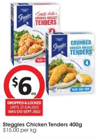 Coles Steggles Chicken Tenders 400g offer