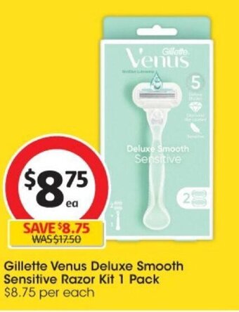 Coles Gillette Venus Deluxe Smooth Sensitive Razor Kit 1 Pack offer