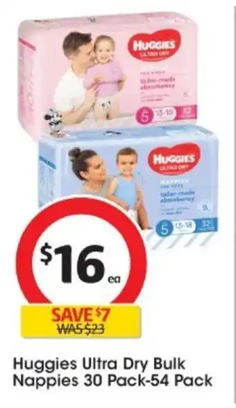 Coles Huggies Ultra Dry Bulk Nappies 30 Pack 54 offer