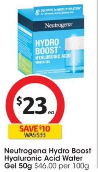 Coles Neutrogena Hydro Boost Hyaluronic Acid Water Gel 50g offer