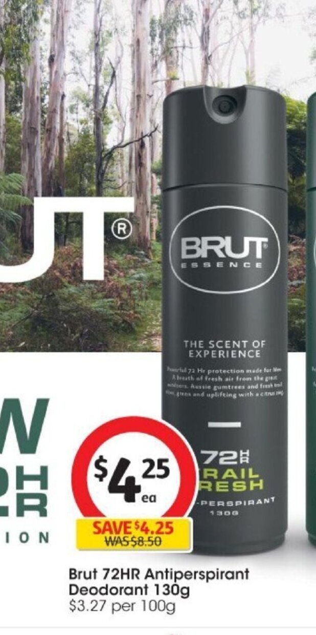 Brut 72HR Antiperspirant Deodorant 130g offer at Coles
