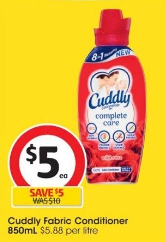 Coles Cuddly Fabric Conditioner 850ml offer