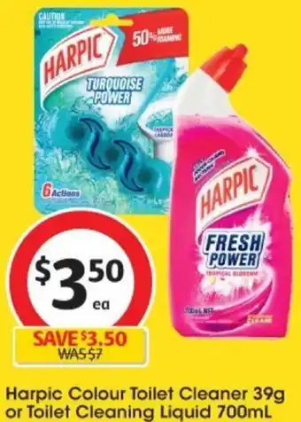 Coles Harpic Colour Toilet Cleaner 39g or Toilet Cleaning Liquid 700ml offer
