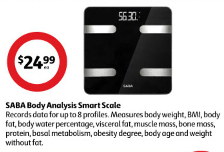 Saba Body Analysis Smart Scale offer at Coles