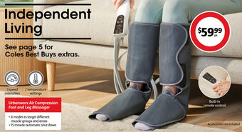 Coles Urbanworx Air Compression Foot and Leg Massager offer