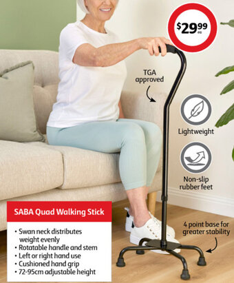 Coles Saba Quad Walking Stick offer