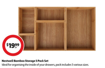 Coles Nestwell Bamboo Storage 5 Pack Set offer